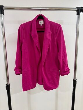 Nine West Women's Hot Pink Open-Front Blazer
